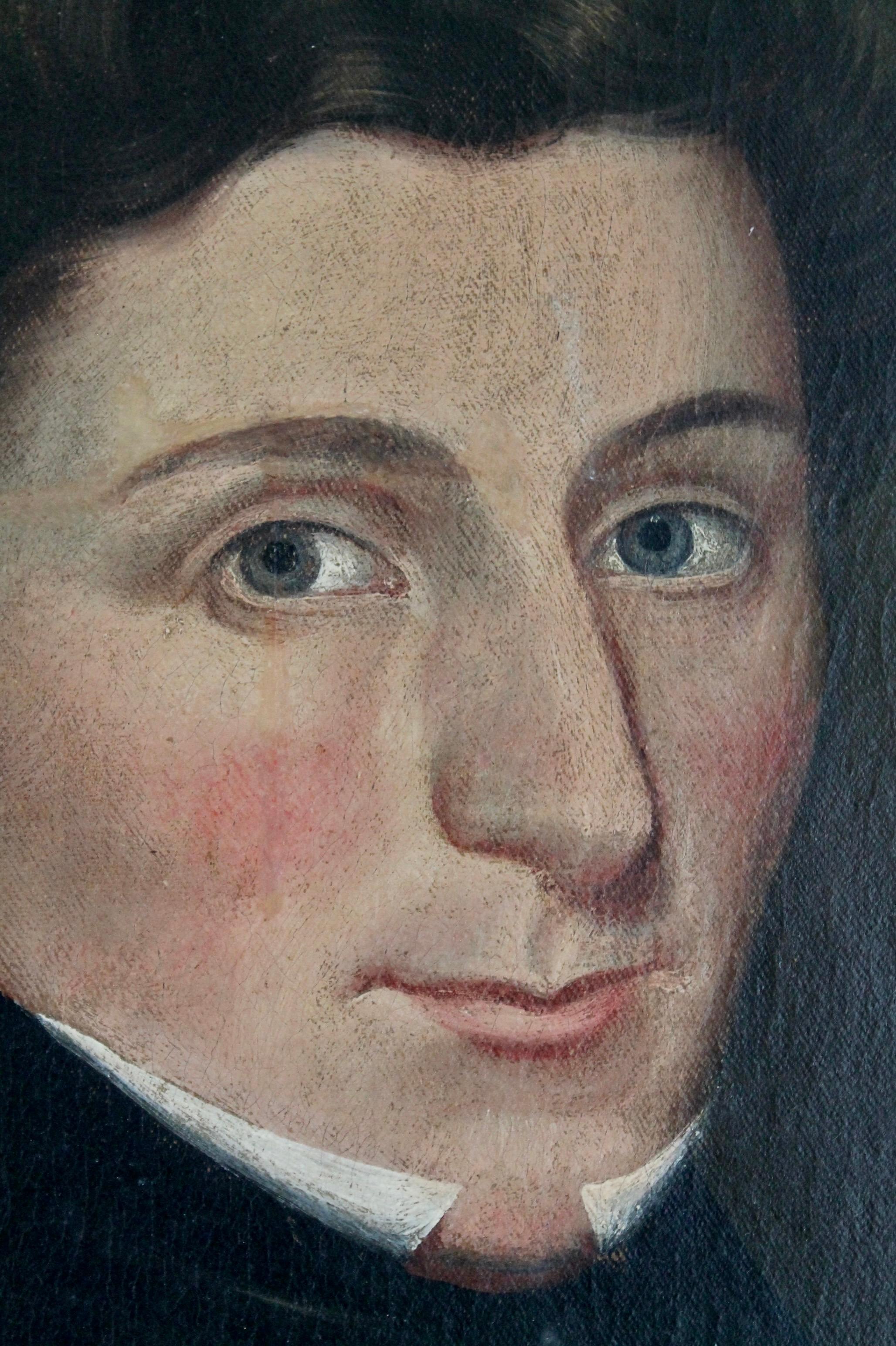 Jonas Welch Holman „Porträt eines jungen Mannes, der mit einer Quill schreibt“ im Angebot 3