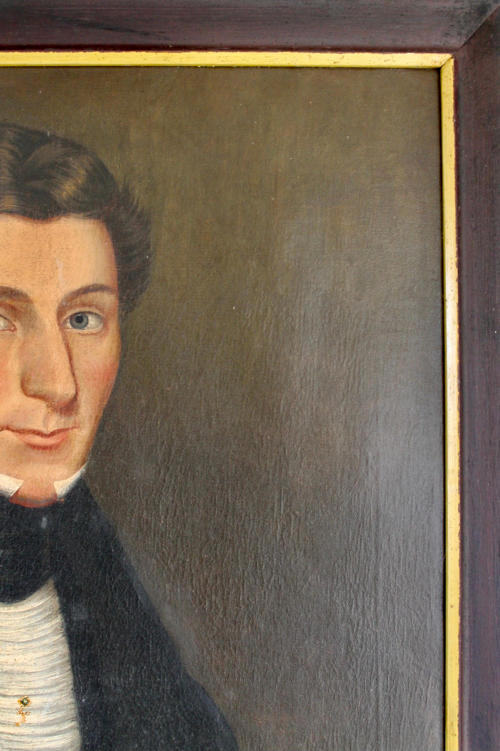 Jonas Welch Holman „Porträt eines jungen Mannes, der mit einer Quill schreibt“ (amerikanisch) im Angebot