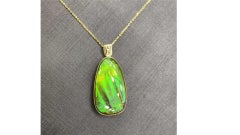Ammolite Necklace 24k Yellow Gold