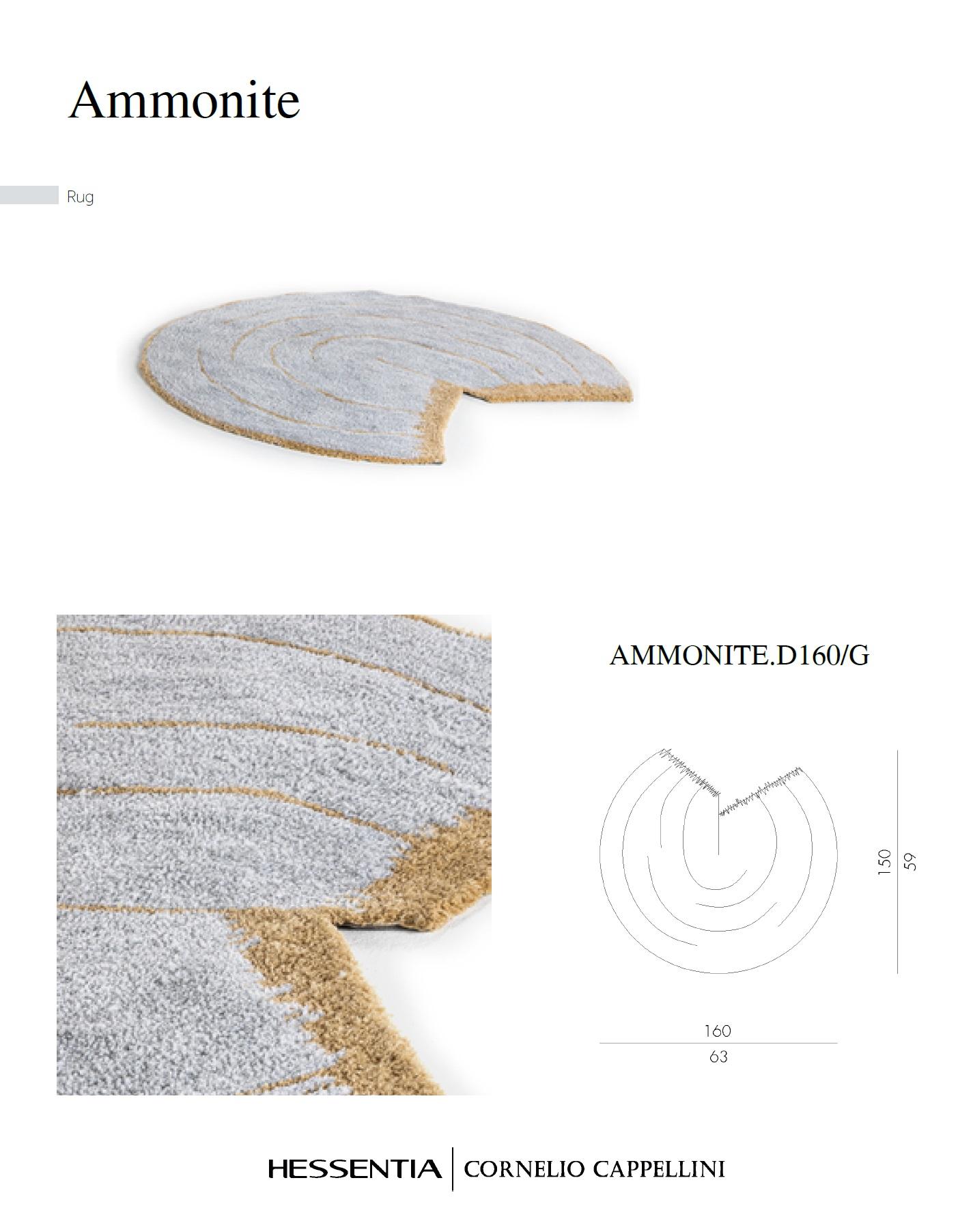 Contemporary Ammonite Rug by Luca Erba for Hessentia, Cornelio Cappellini