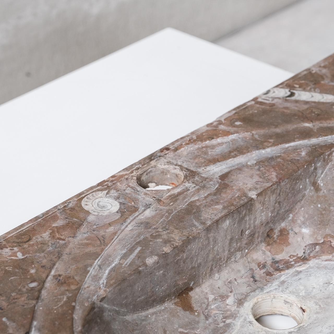 Ammonite Stone Midcentury Belgium Sink For Sale 3
