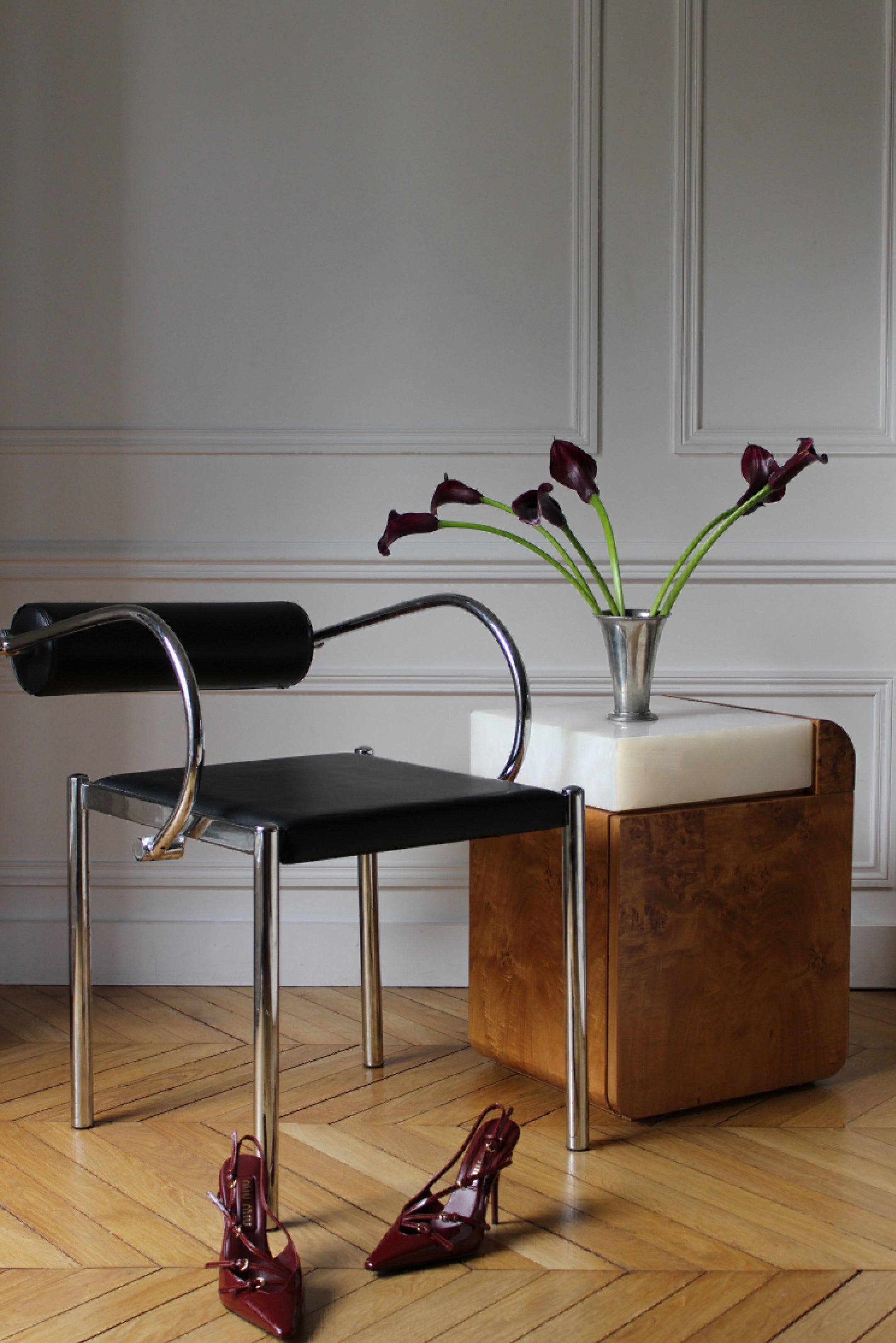 XXIe siècle et contemporain Table d'appoint Amo en bois et onyx Marbera