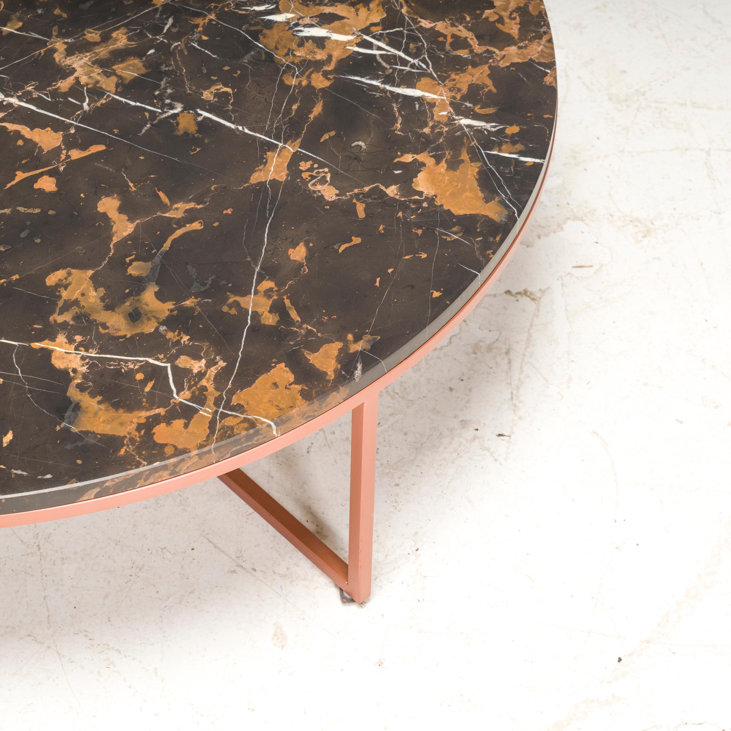 Contemporary Amode Porto Black Gold Marble Coffee Table For Sale
