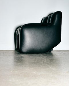 "Amon-Ra's 2024 Casual Throne" - Contemporary Black Leather Club Chair