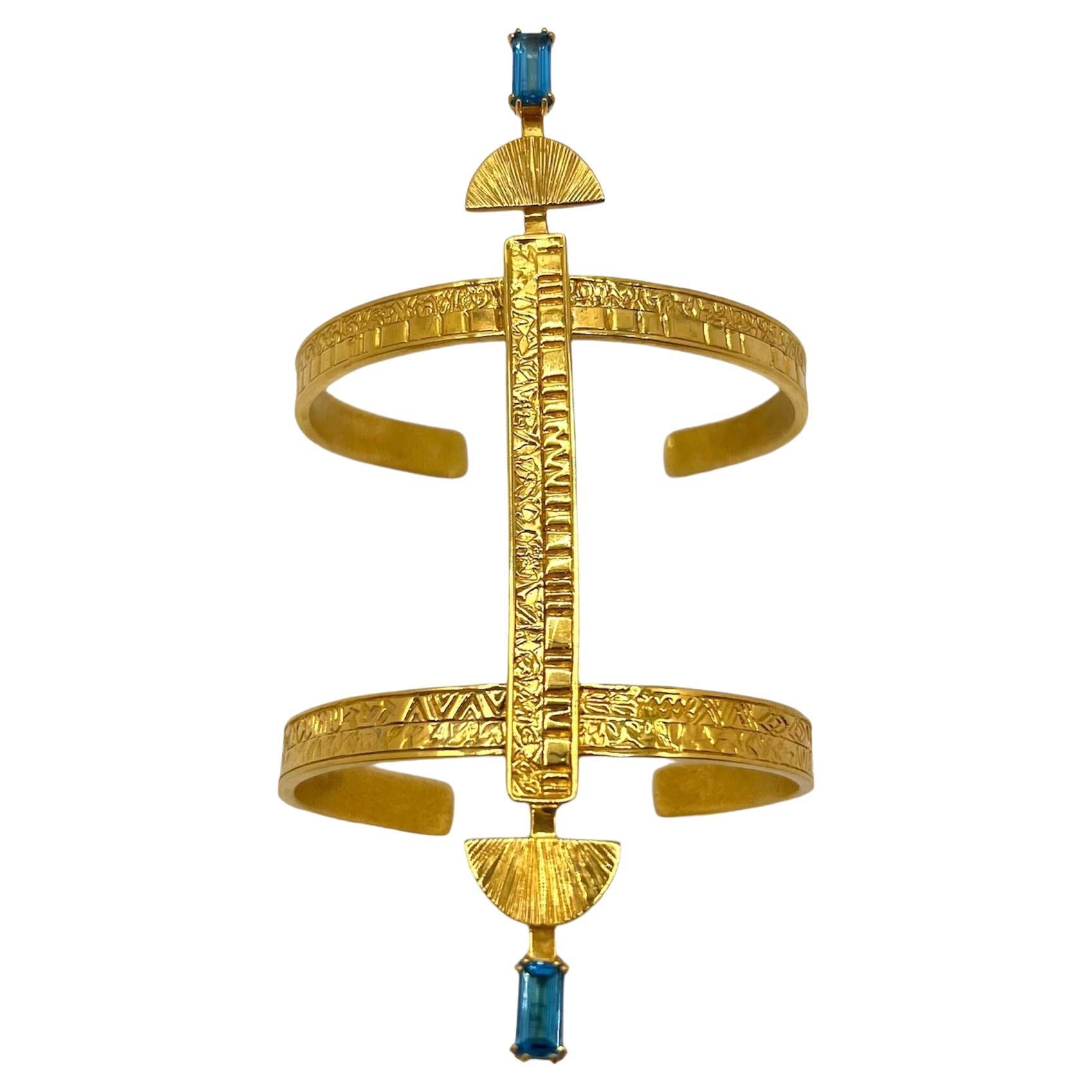 Contemporary Amunet Bracelet in 14k Yellow Gold, Regal Elegance Reimagined For Sale