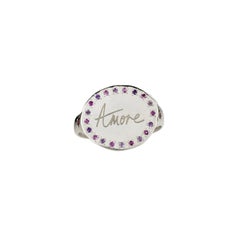Amore Ring with Ruby, Sapphire and Amethyst, Sterling Silver