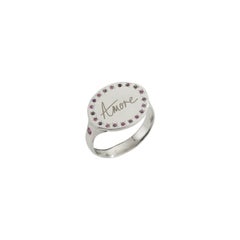 Amore Ring with Ruby, Sapphire and Amethyst, Sterling Silver