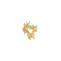 Orecchini a bottone a forma di cuore Amorette, realizzati a mano in oro 18 carati