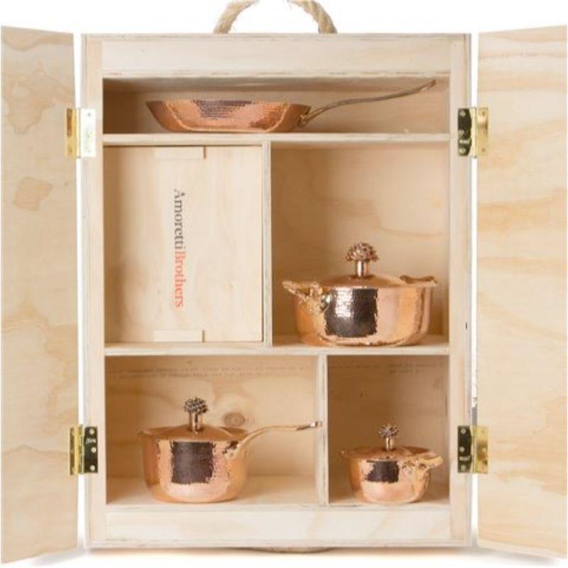 Hammered Amoretti Brothers Copper Cookware Set of 7 