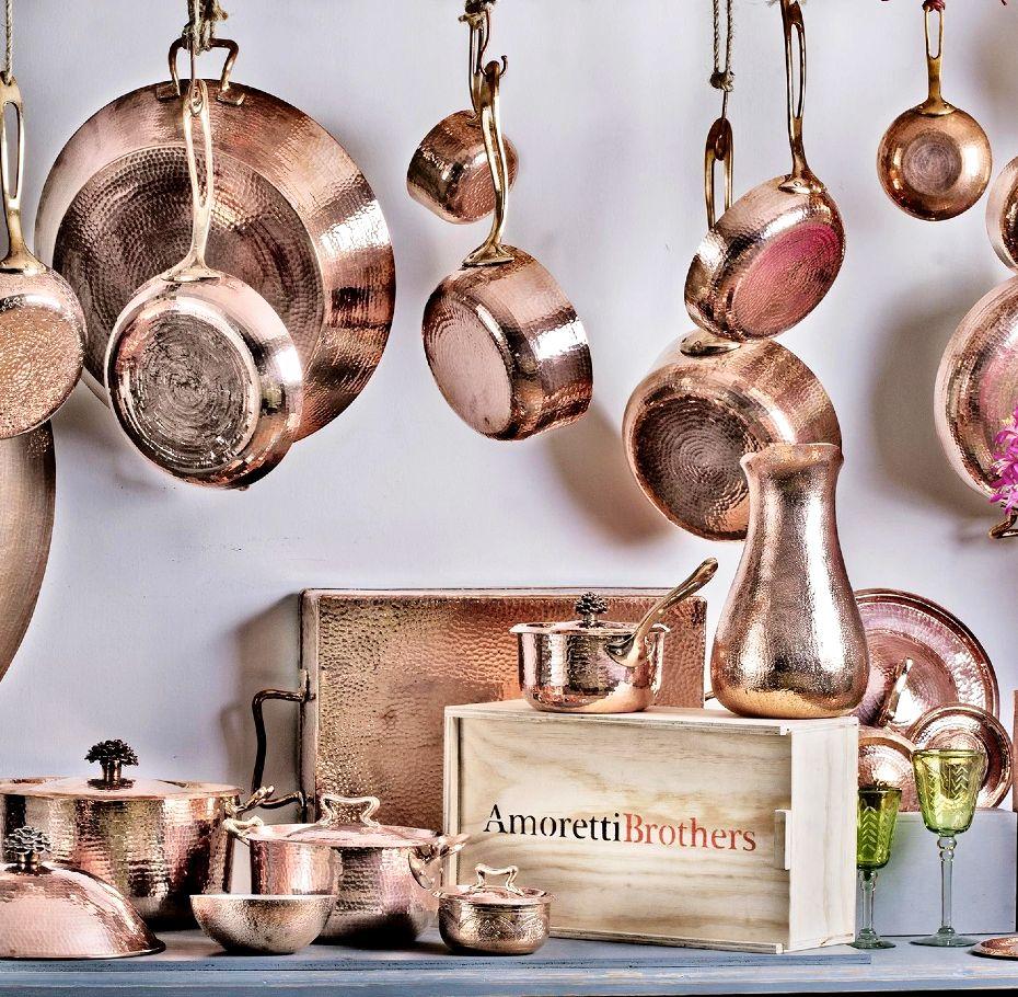 Amoretti Brothers Copper Cookware Set of 7 
