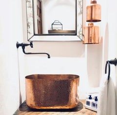 Amoretti Brothers Hammered Copper Oval Bathroom Sink - LOLA