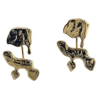 Orecchini Amorfo in bronzo placcato oro 24K di xMartaja