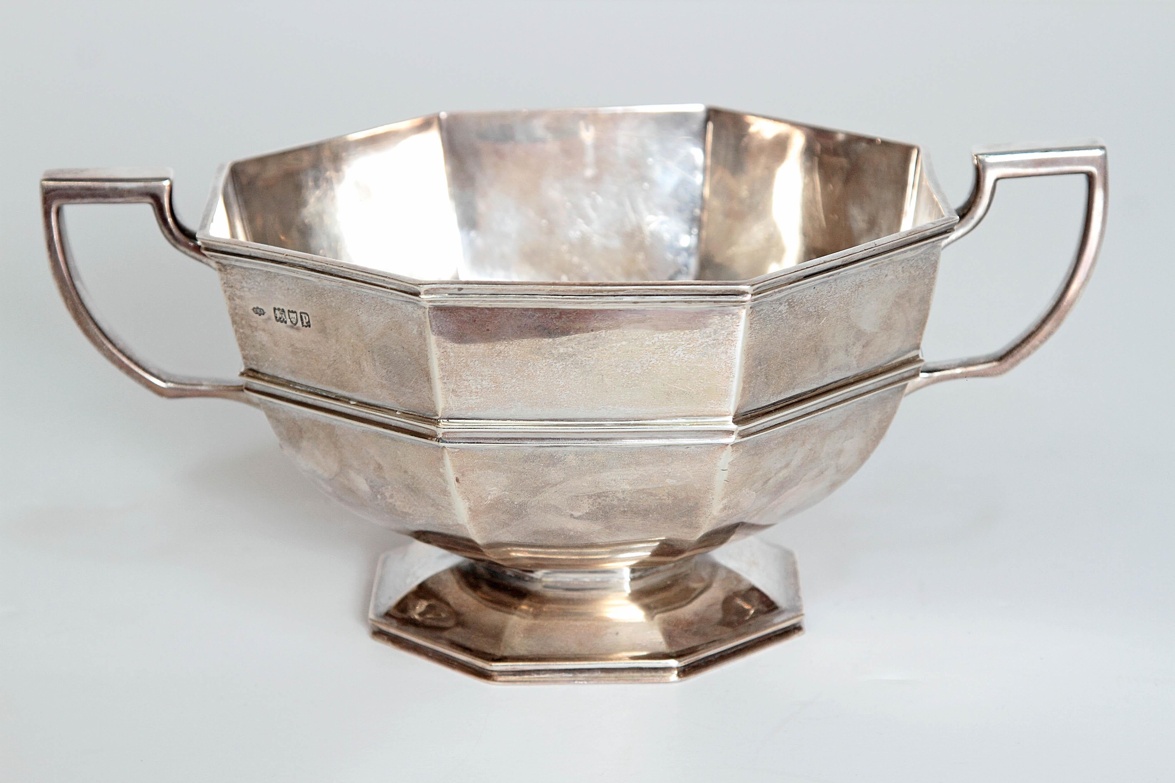 19th Century Armorial Silver Pedestal Bowl / Cup by C. C. Pilling for Tiffany & Co.