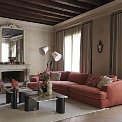 Amoris Low Blue Roma Quartzite Marble & Moka Ash Coffee Table