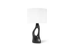 Amoroh Helix Table Lamp in Ebony stain With Oval Ivory Silk shade