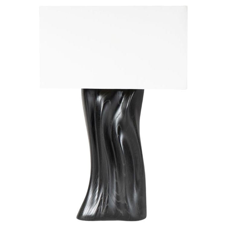 Amoroph Doris Table lamp Ebony stain on Ash wood with Ivory Silk shade