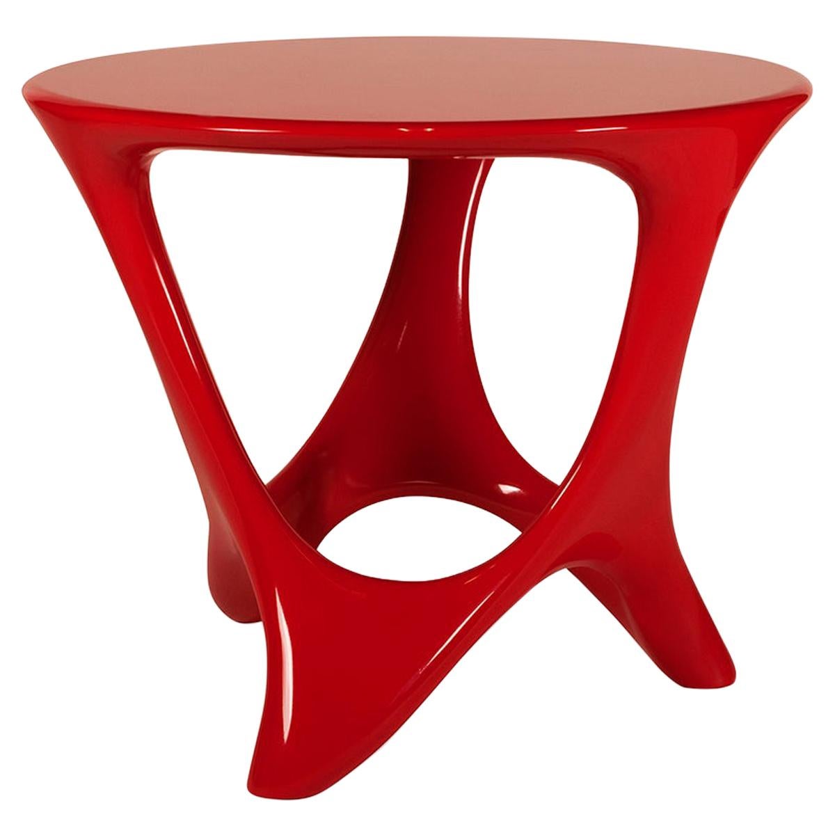 Amorph Alamos Central Table Red Lacquer  For Sale