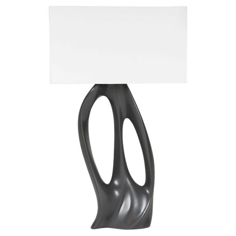 Amorph Ana Table lamp Gray Lacquer with Ivory silk shade For Sale