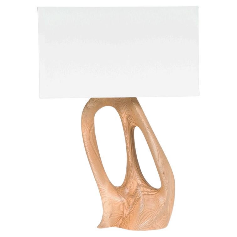 Amorph Ana Table lamp Honey stain on Ash wood with Ivory silk shade For Sale