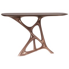 Amorph Anika Console, Bronze Finish with Black Marble