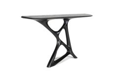 Anika Sculptural Console Table Black stain on Ash wood by Amorph