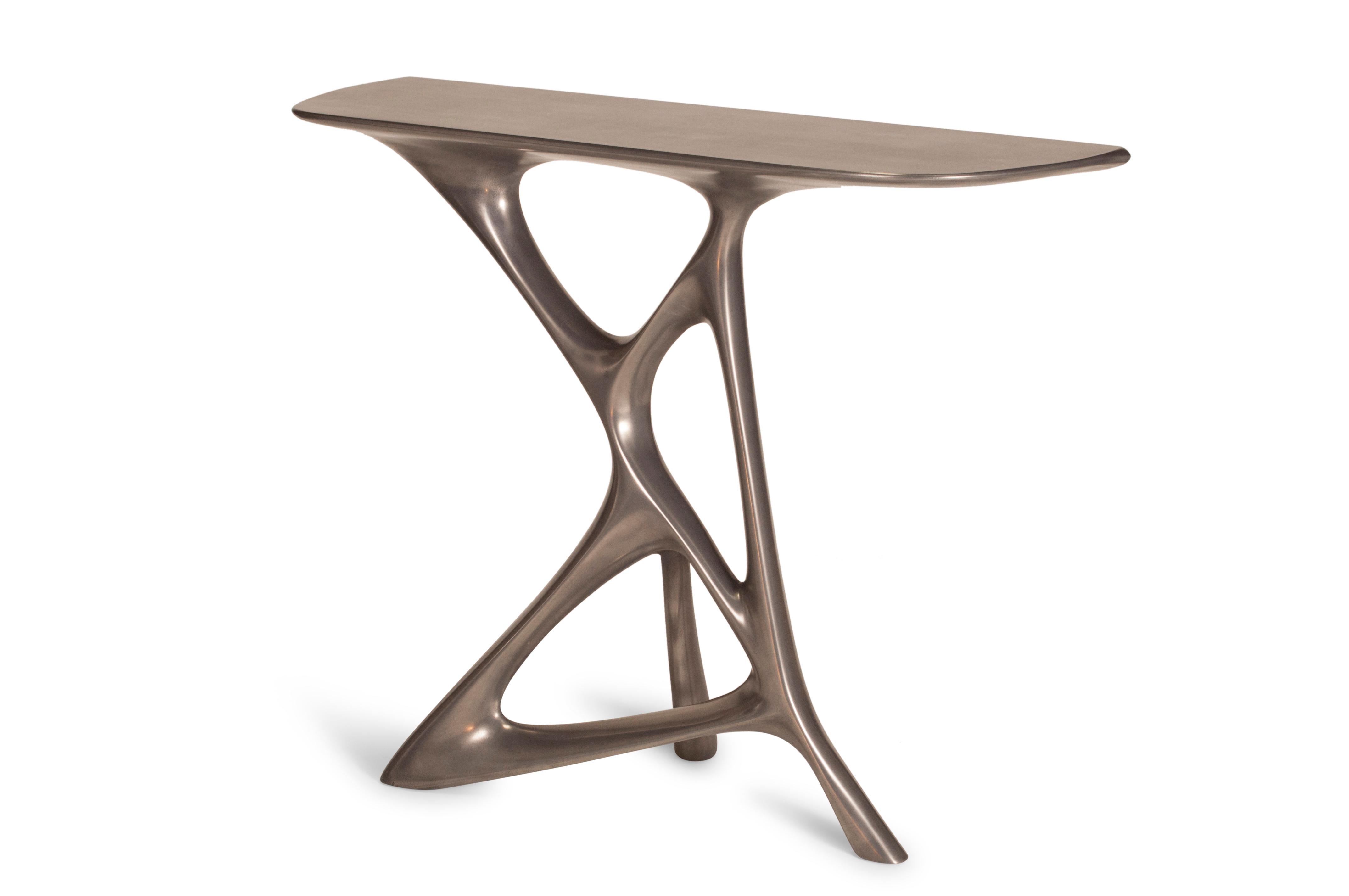 Modern Amorph Anika Console in Stainless Steel Finish
