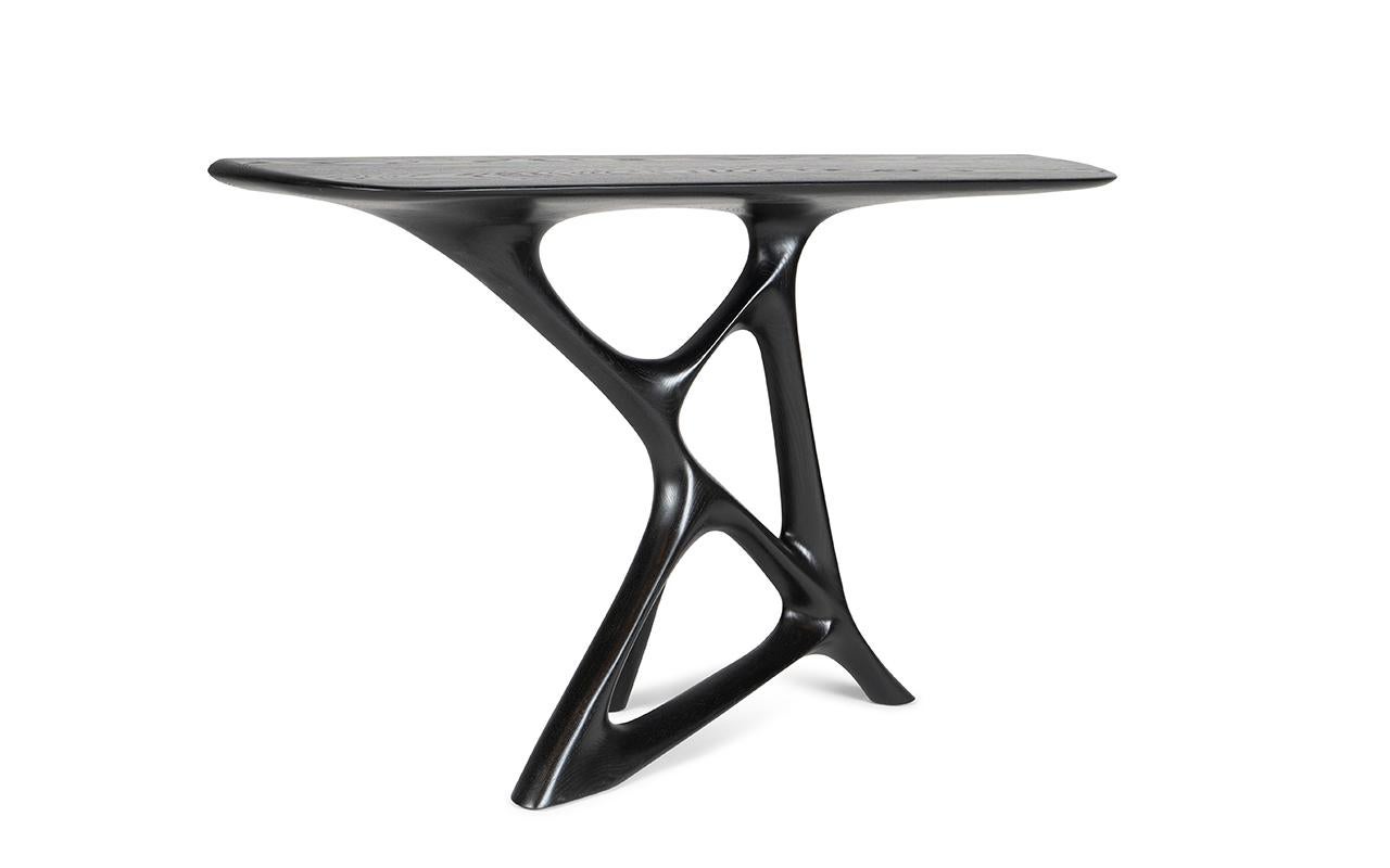American Amorph Anika Console Table Ebony stain on Ash wood  For Sale