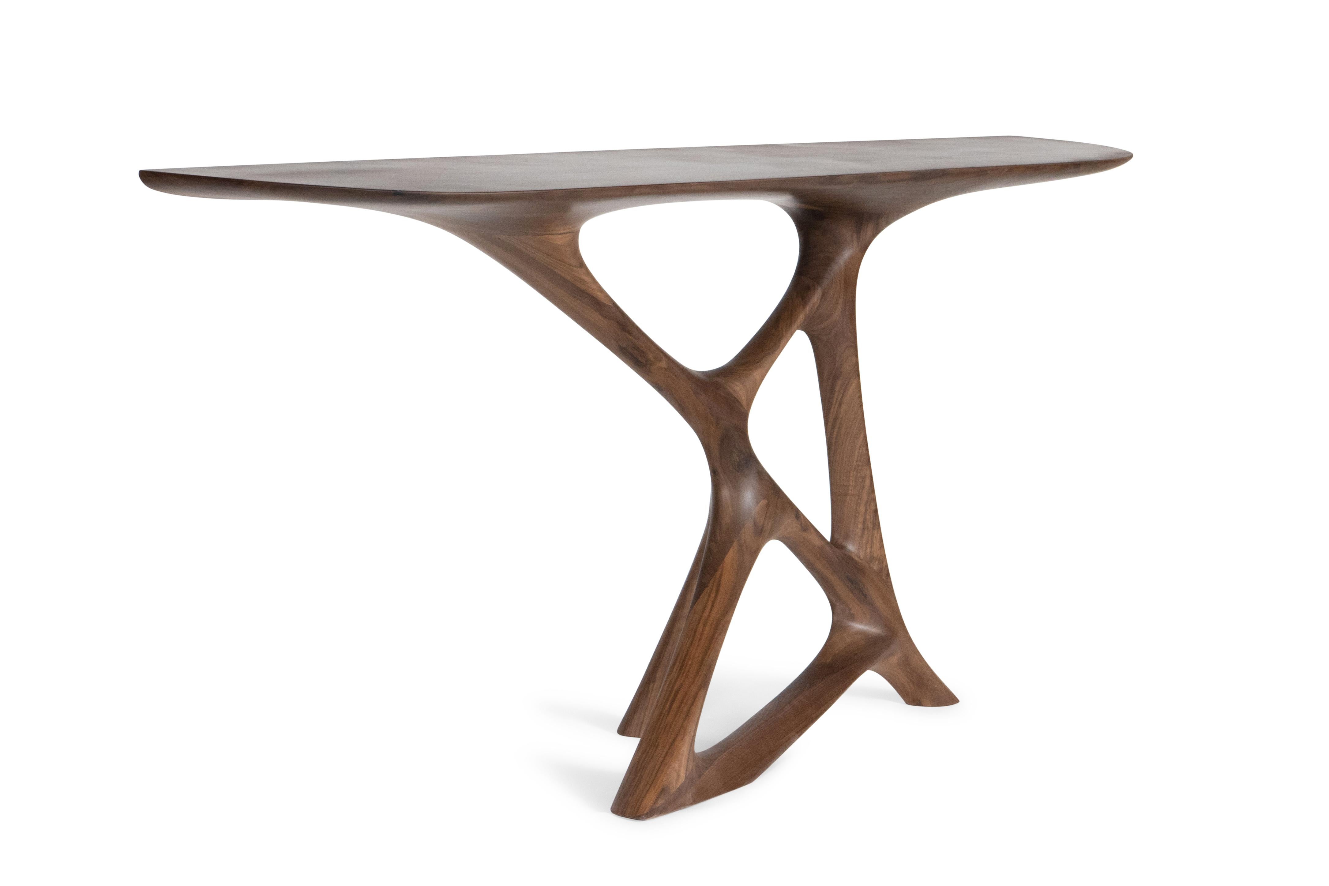 Amorph Anika Console table in Natural stain on Walnut wood In New Condition For Sale In Los Angeles, CA