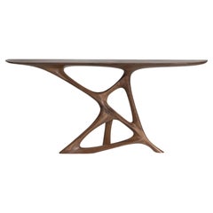 Table console Amorph Anika en teinte naturelle sur bois de noyer