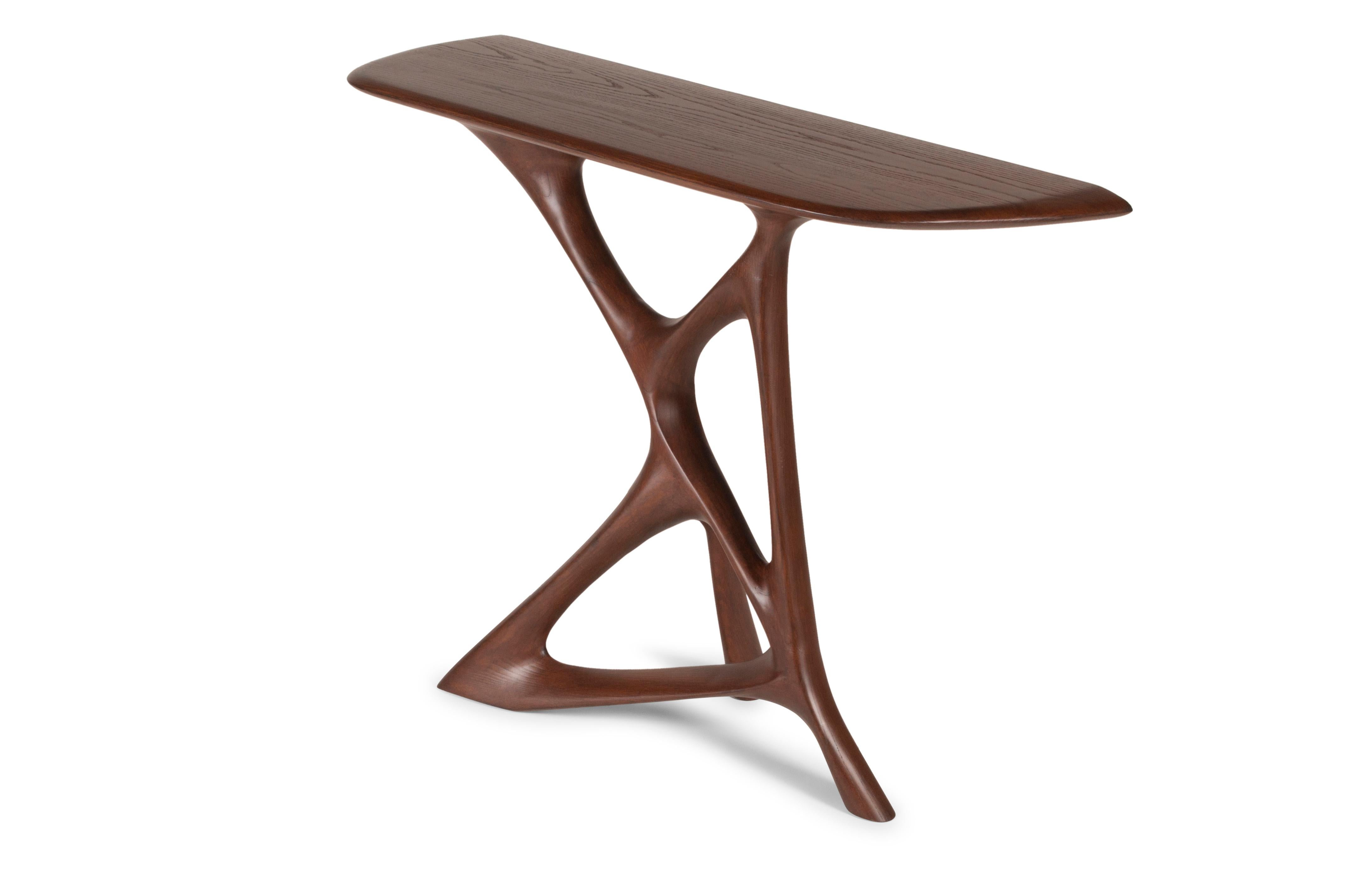 Modern Amorph Anika Console table in Walnut stain on Ash wood For Sale