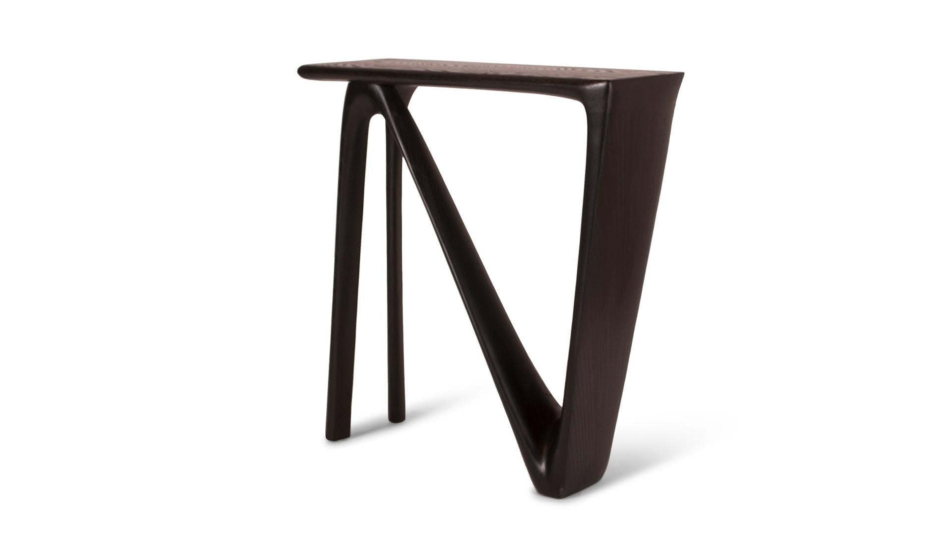 Amorph Astra console table solid ash wood with Ebony stain. Available in different finishes and custom sizes.
Our company, Amorph, is located in Los Angeles. It was born to make outstanding changes in the furniture design industry!

It is available