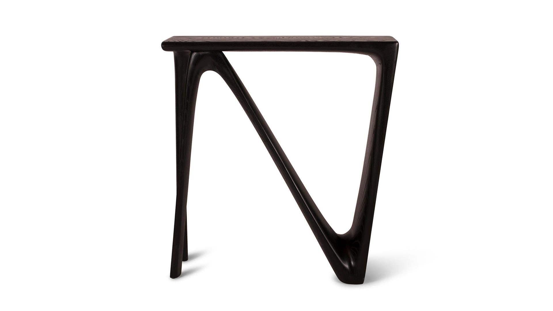 Moderne Table console Amorph Astra teinture ébène sur bois de frêne en vente