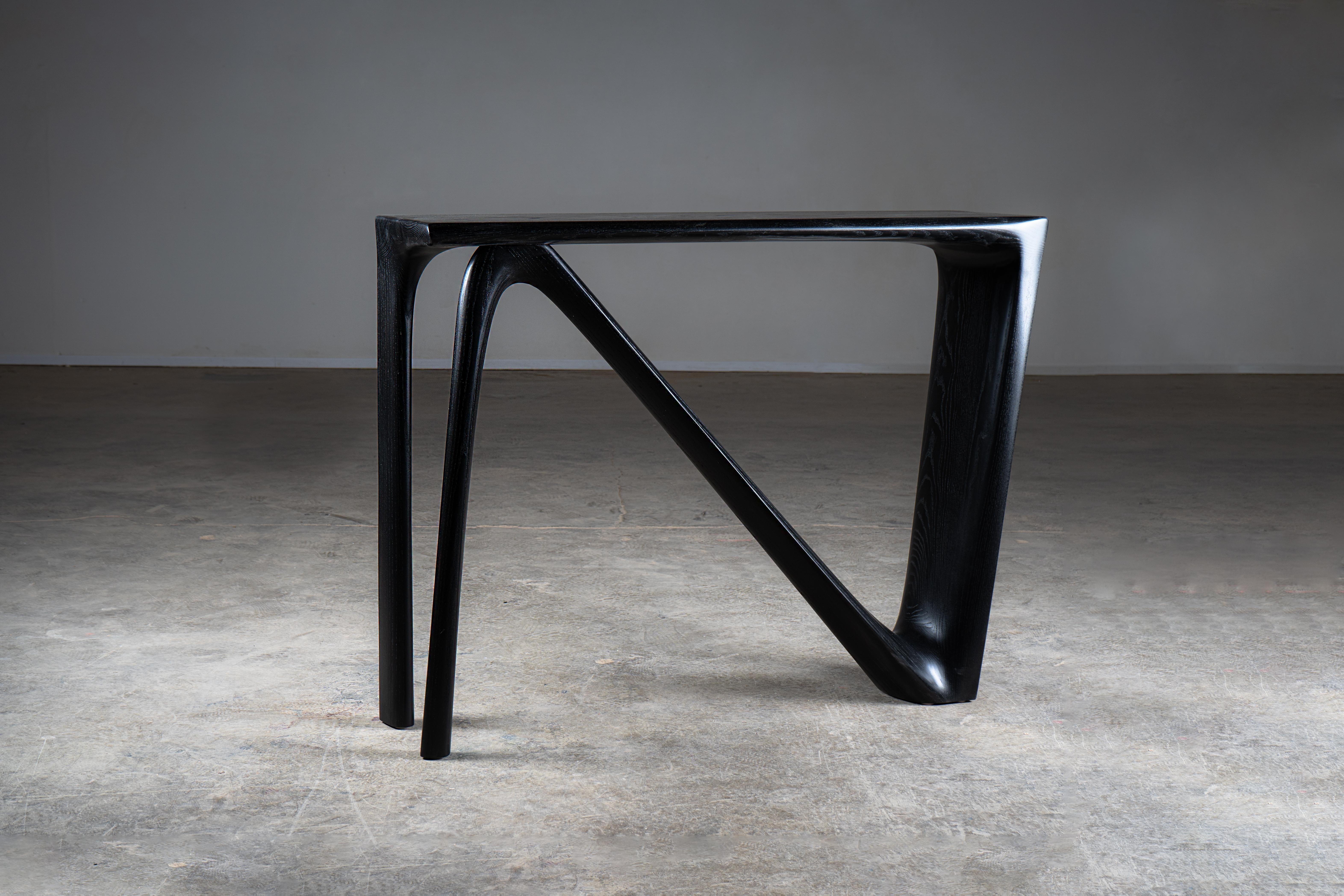 Astra Console Table in Ebony stain on Ash wood by Amorph In New Condition For Sale In Los Angeles, CA