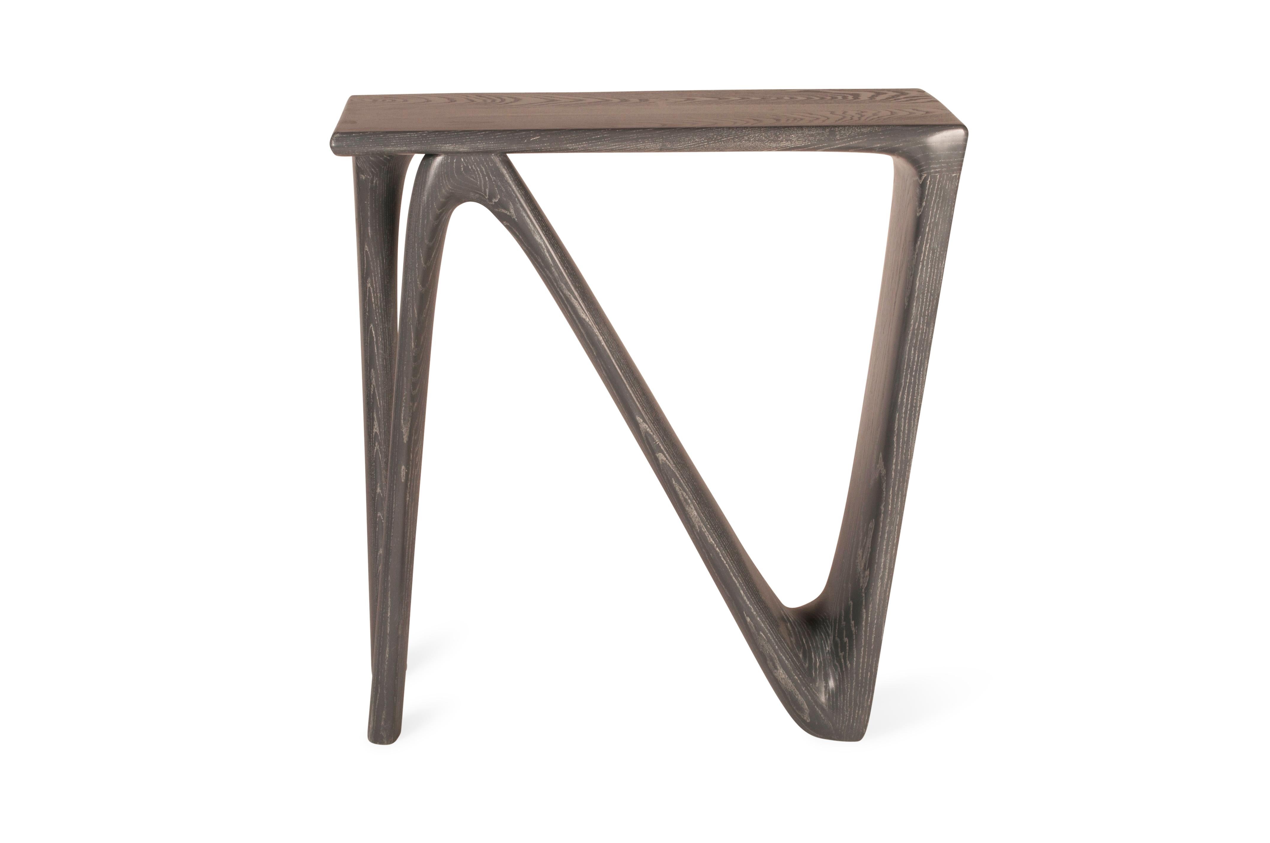 Amorph Astra console table solid ash wood with gray oak stain. Available in different finishes and custom sizes.
Our company, Amorph, is located in Los Angeles. It was born to make outstanding changes in the furniture design industry!

It is