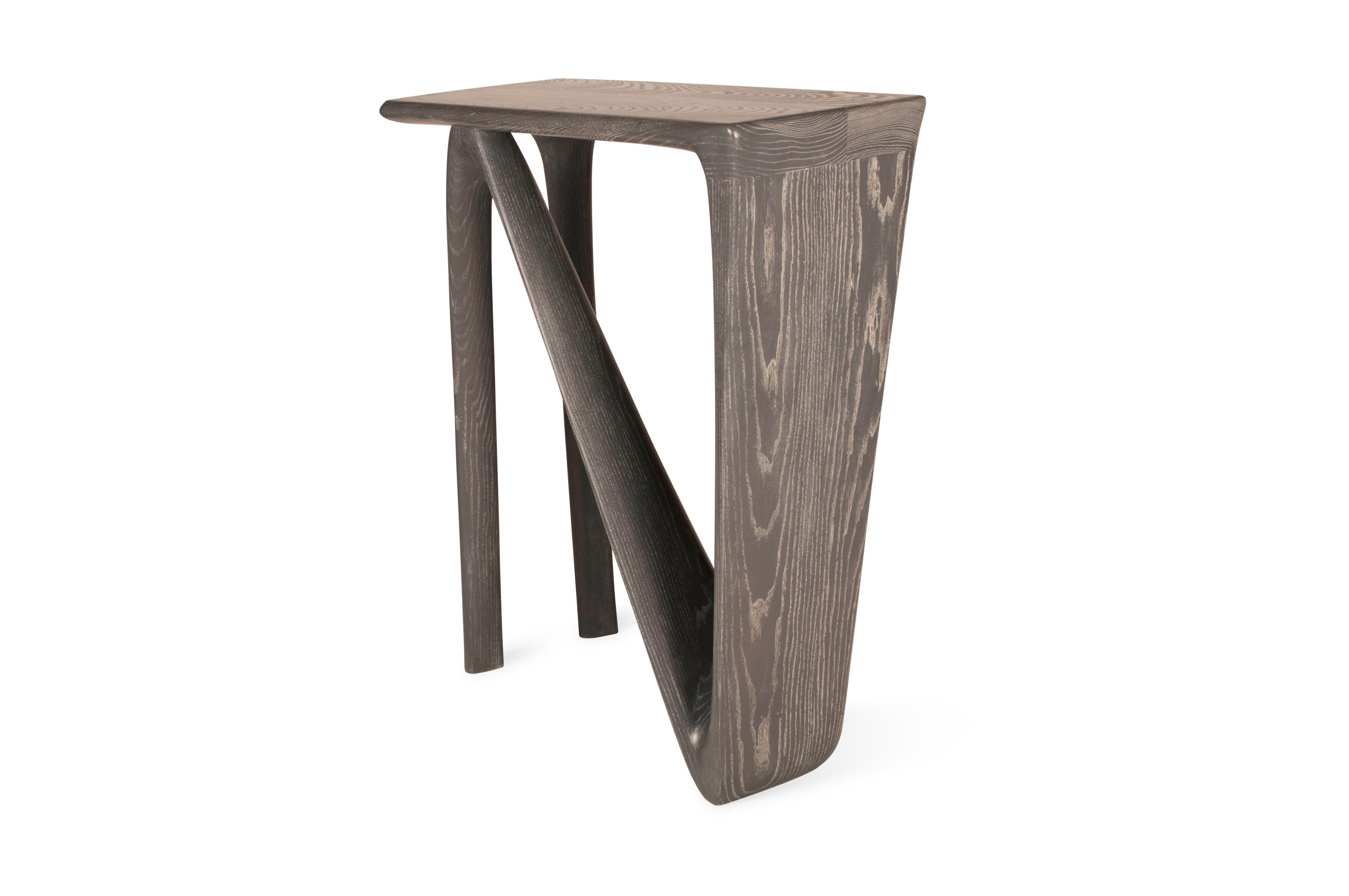 American Amorph Astra  Modern Console Solid Ash Wood with Desert Oak Stain For Sale