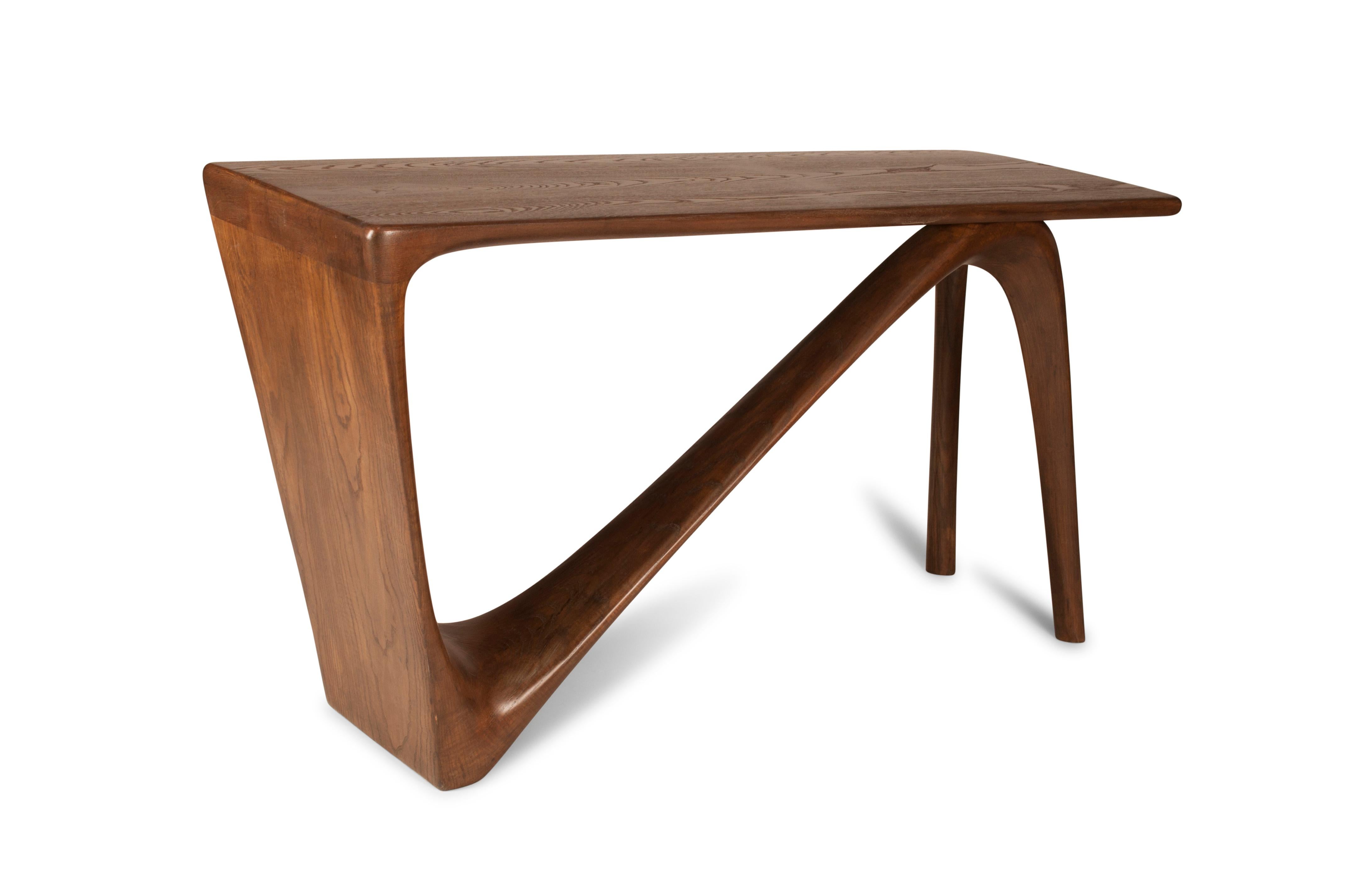Organic Modern Amorph Astra modern Desk in Graphite Walnut Stain on Ash wood  For Sale