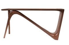 Amorph Astra Desk Graphite Walnut stain on Ash wood with Top leather
