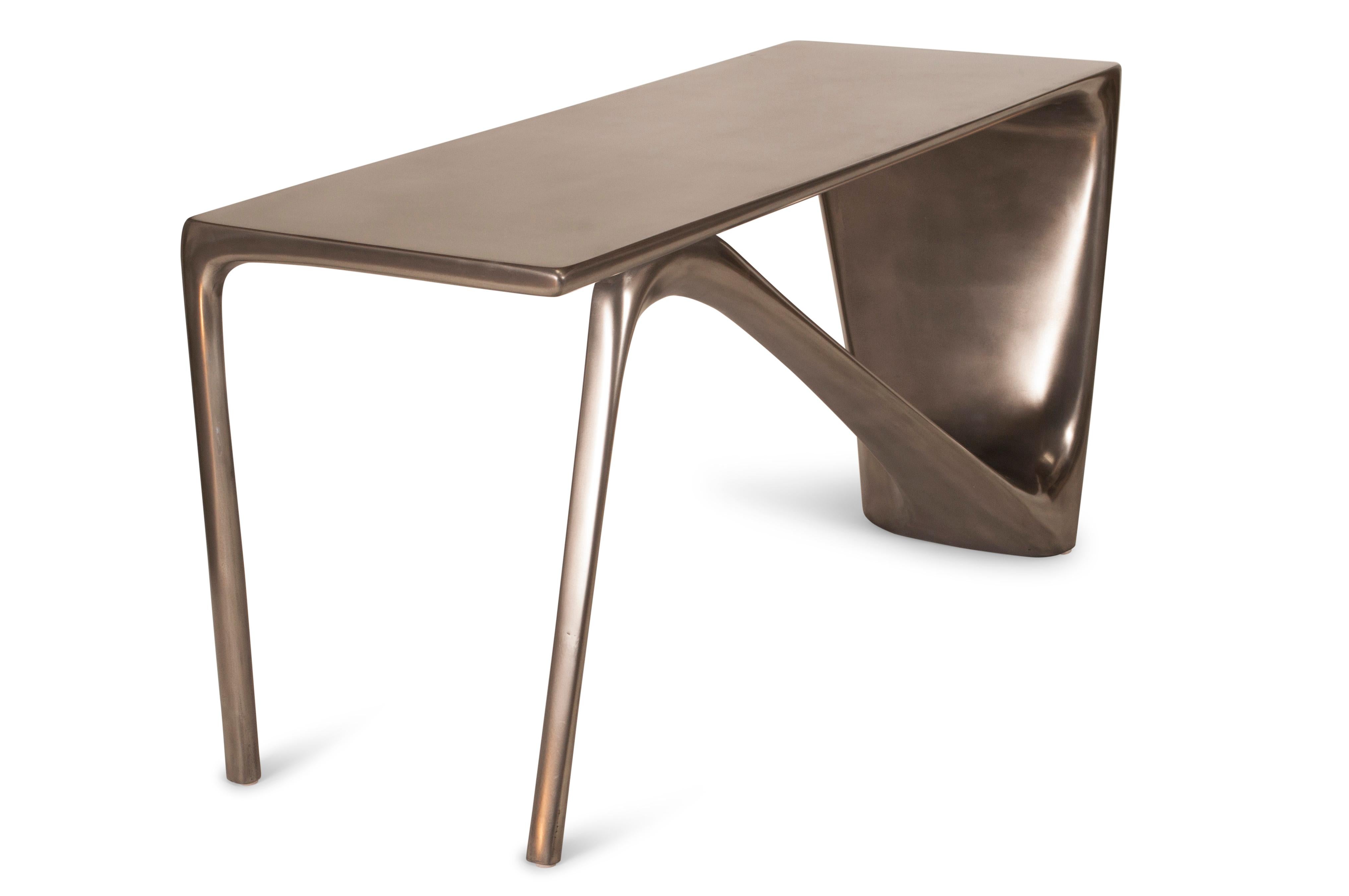 Modern Amorph Astra Desk in Nickel Finish
