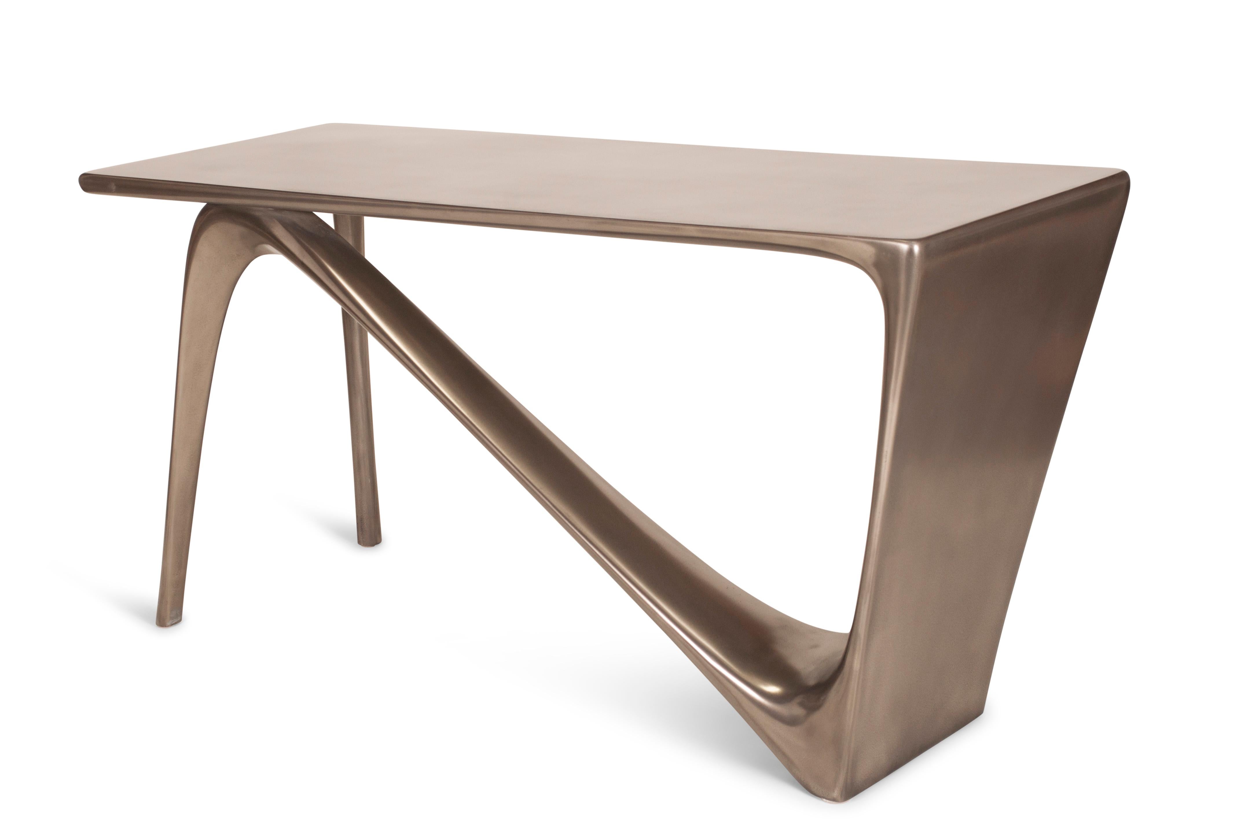 Carved Amorph Astra Desk in Nickel Finish