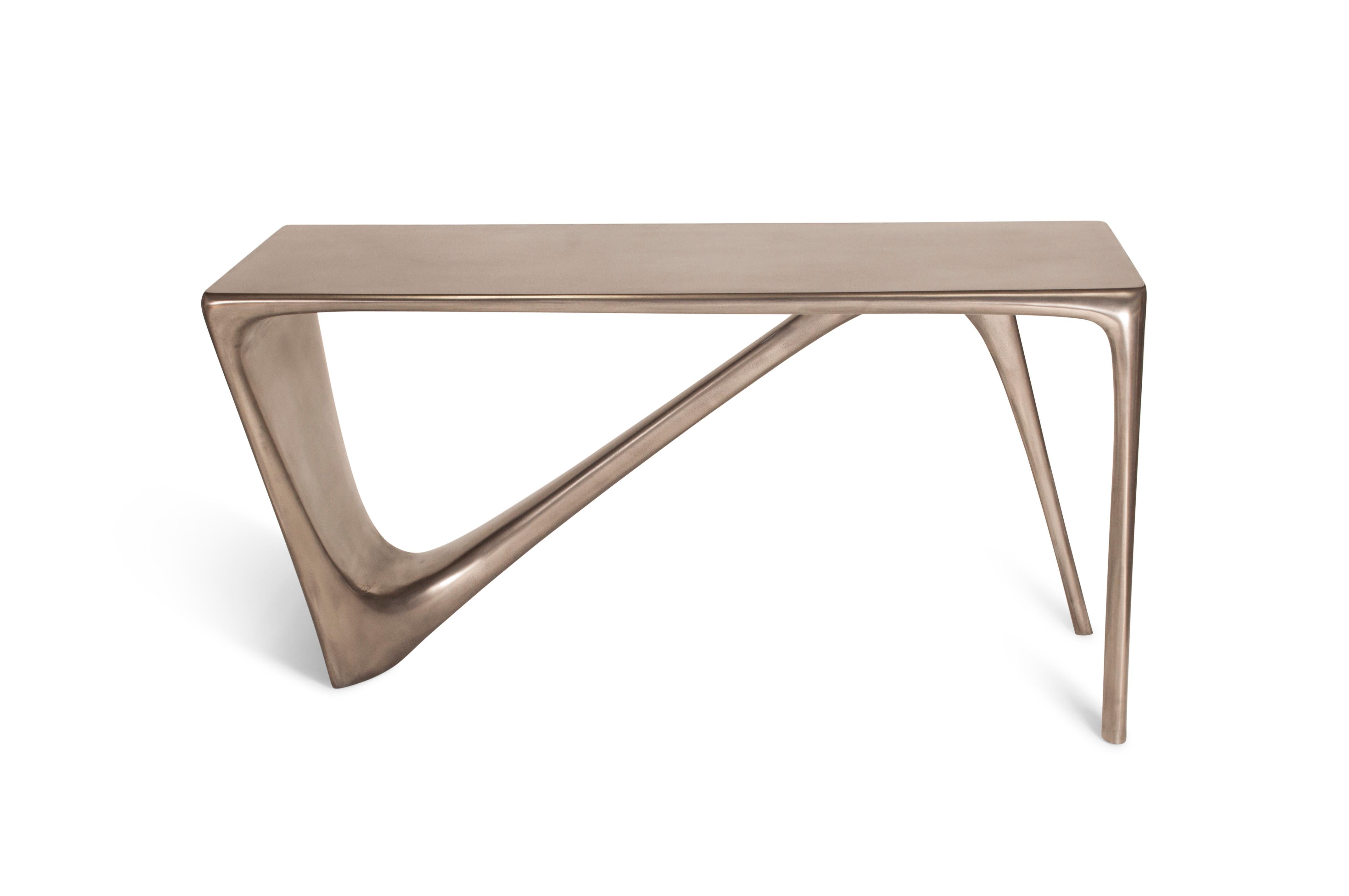 Contemporary Amorph Astra Desk in Nickel Finish