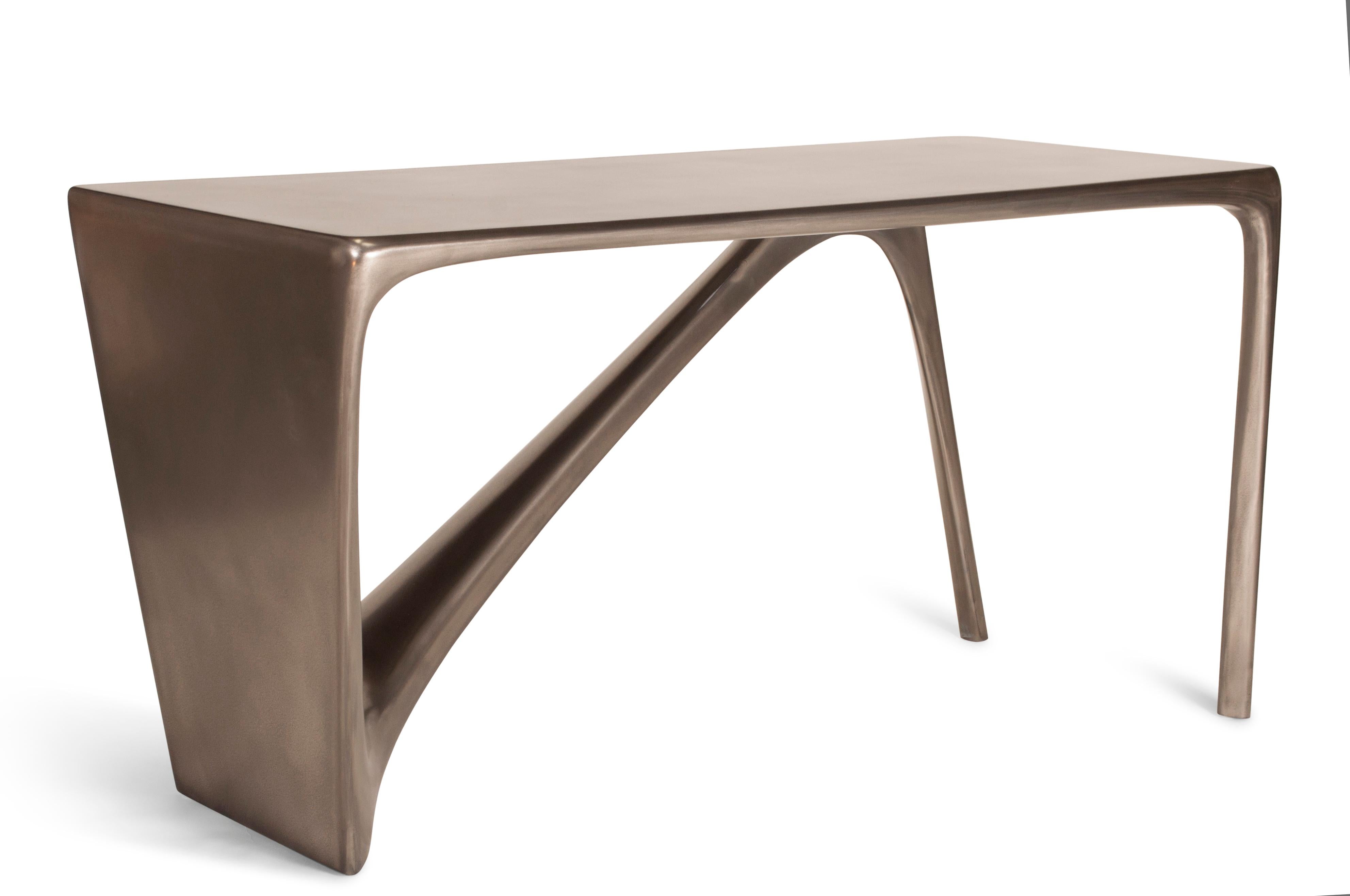 Wood Amorph Astra Desk in Nickel Finish