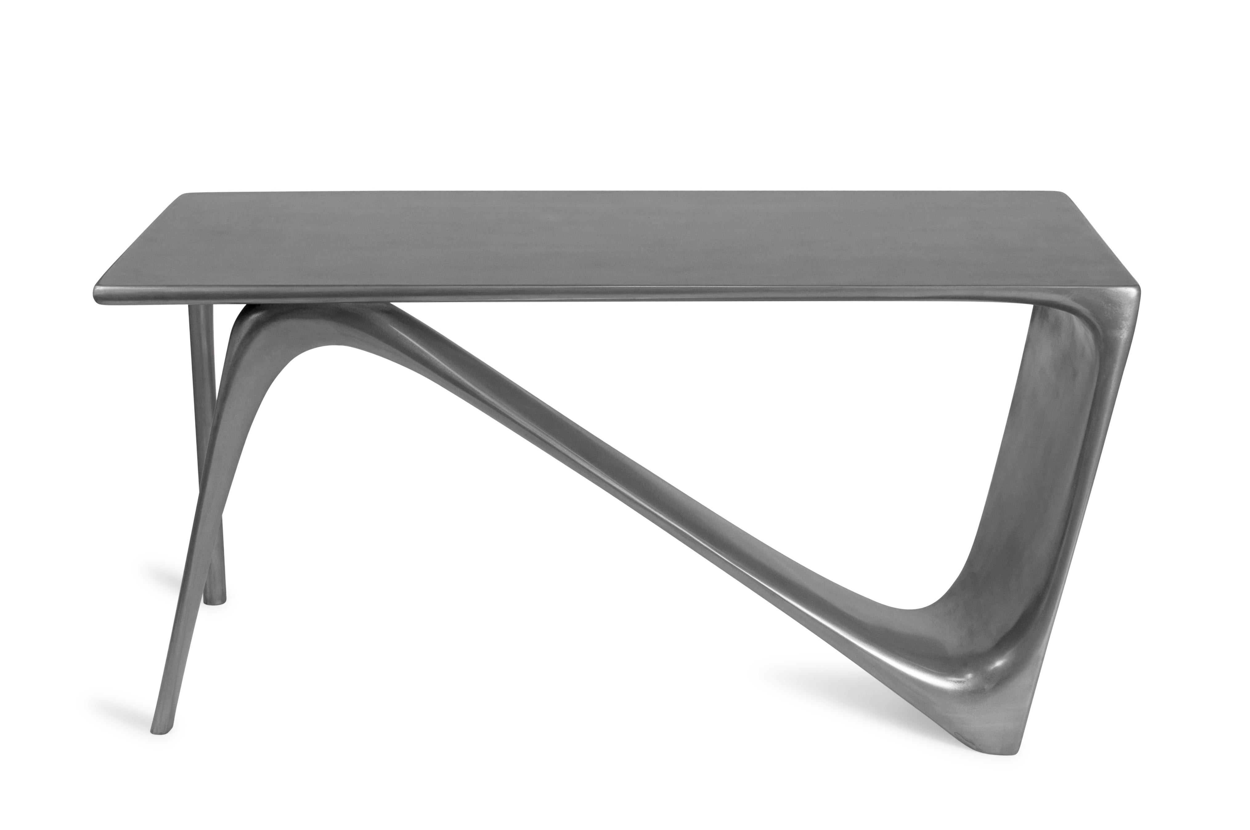 Carved Amorph Astra Desk in Stainless steel lacquer finish 