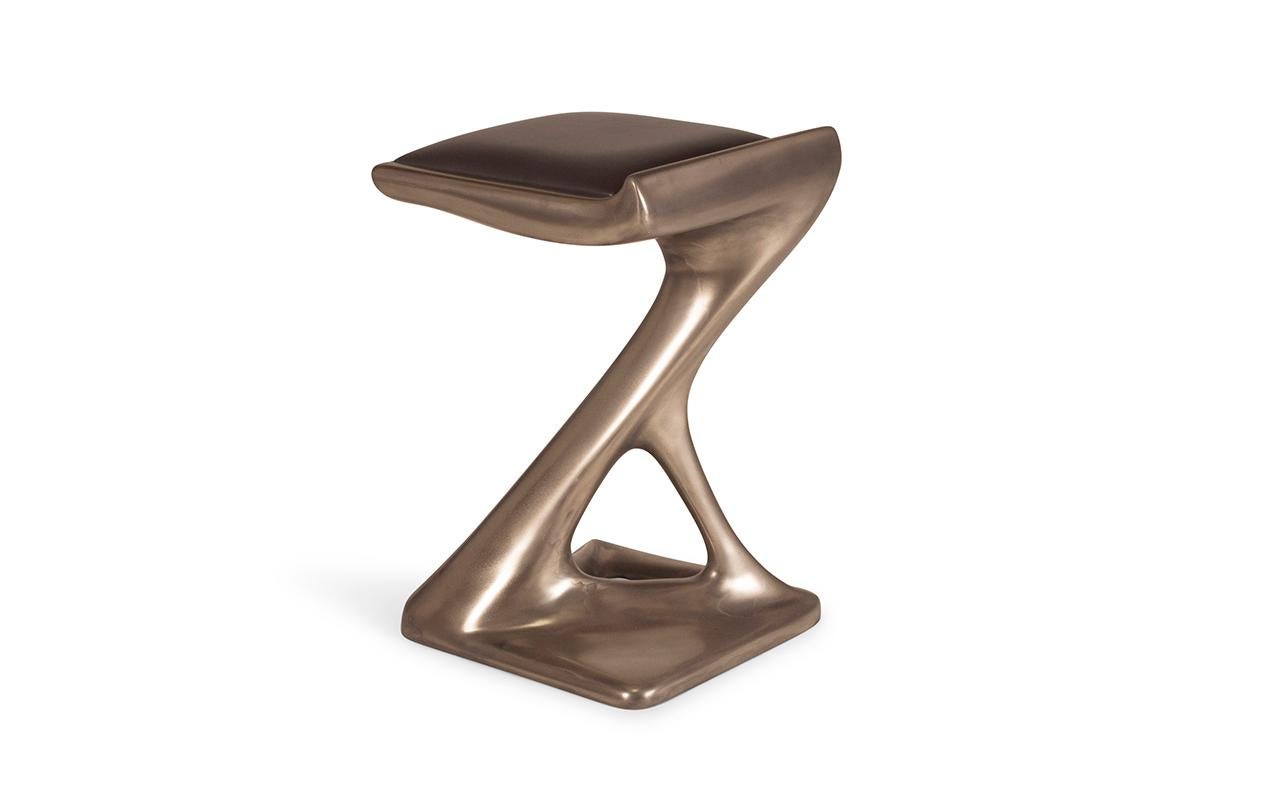 American Amorph Attitude Bar Stool in Nickel Finish with Upholstery