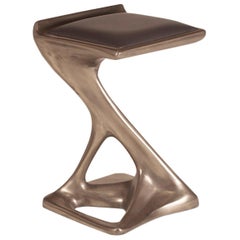 Amorph Attitude Bar Stool in Nickel Finish with Upholstery