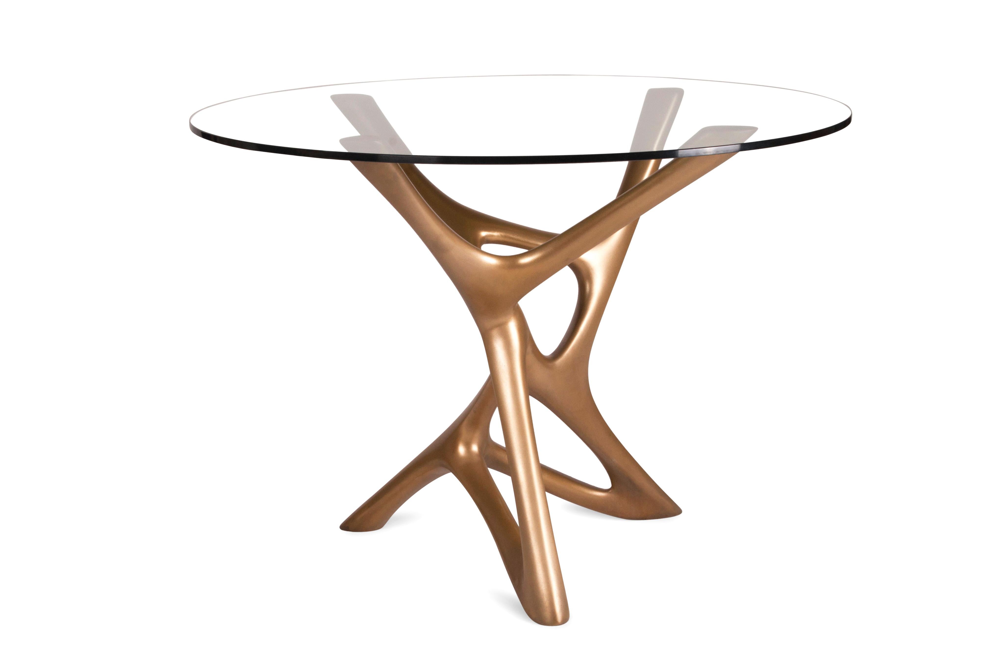Amorph Ava Center / Dining Table, Gold Finish, Wood In New Condition In Los Angeles, CA