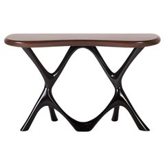 Amorph Avatar Console in Colombia Stain on Walnut wood and Black Lacquer Base