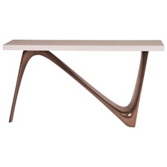 Amorph Aviva Console Bronze Finish with White lacquered top
