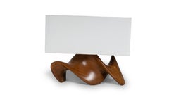 Bonsai Lamp Natural stain on Walnut wood with Ivory Silk Shade by Amorph