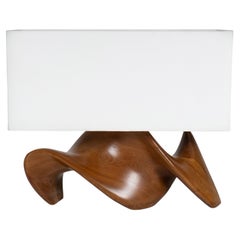 Lámpara Bonsái Tinte natural sobre madera de nogal con pantalla de seda marfil by Amorph