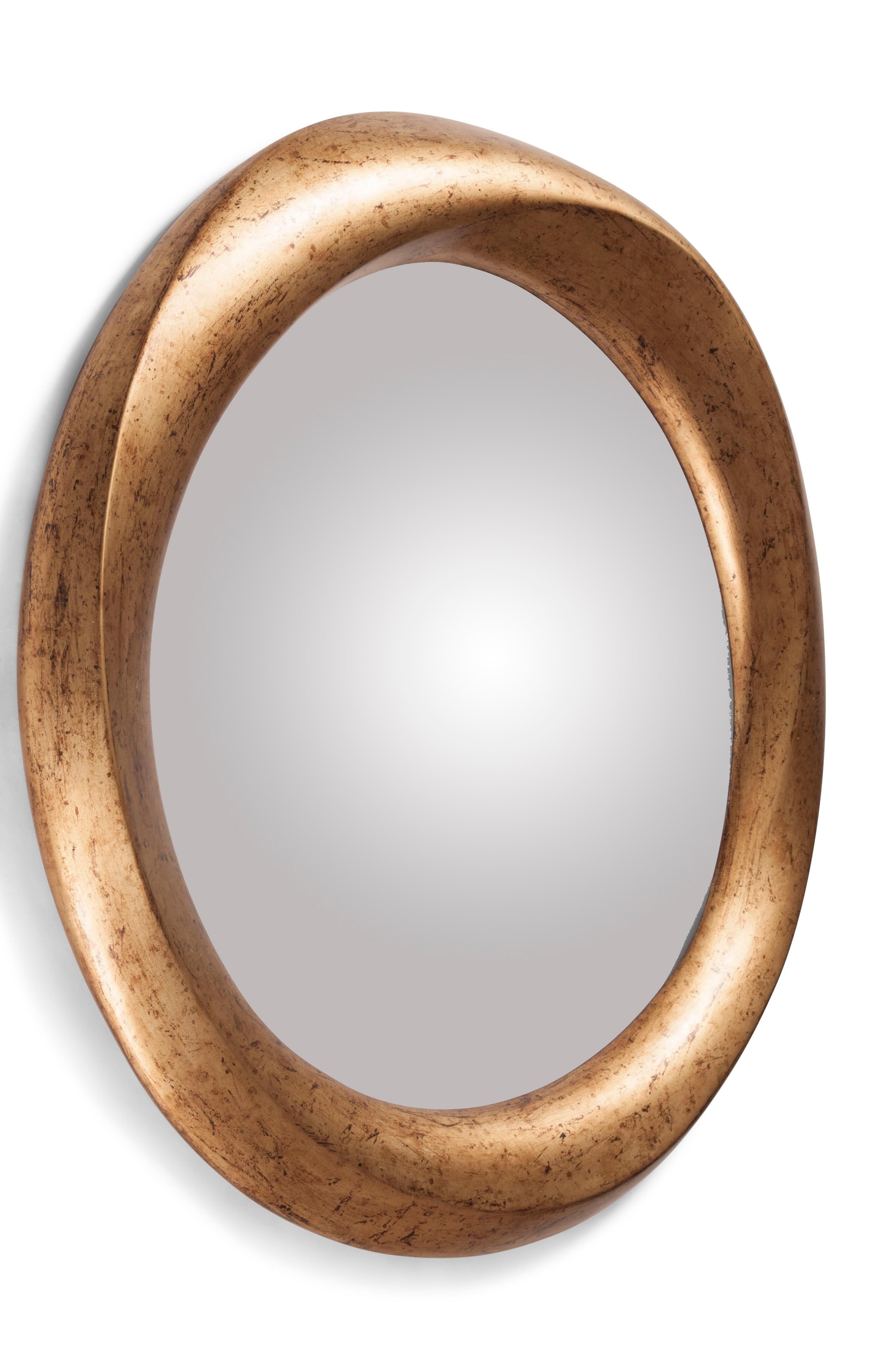 Modern Amorph Chiara Mirror Frame, Rusted Gold Finish  For Sale
